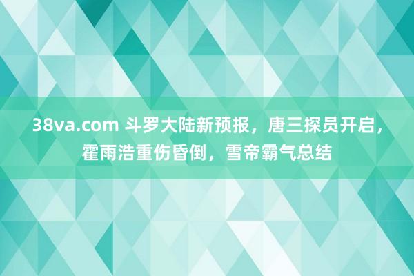 38va.com 斗罗大陆新预报，唐三探员开启，霍雨浩重伤昏倒，雪帝霸气总结