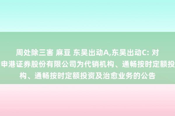 周处除三害 麻豆 东吴出动A,东吴出动C: 对于旗下部分基金新增申港证券股份有限公司为代销机构、通畅按时定额投资及治愈业务的公告