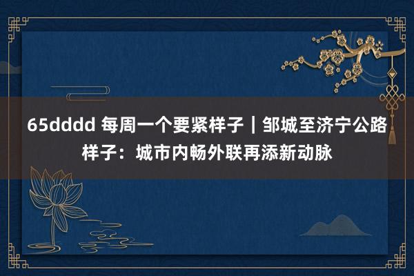 65dddd 每周一个要紧样子｜邹城至济宁公路样子：城市内畅外联再添新动脉