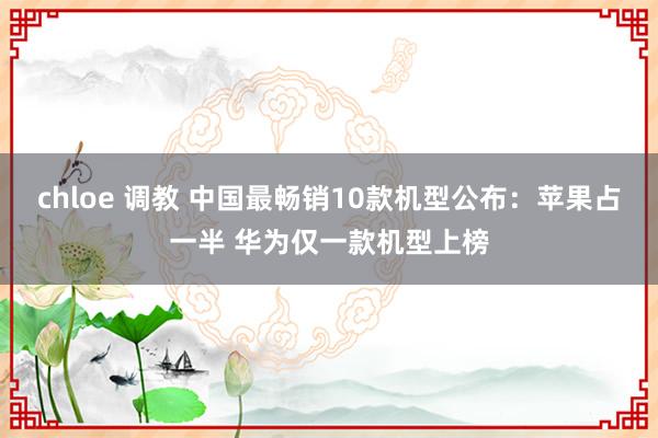 chloe 调教 中国最畅销10款机型公布：苹果占一半 华为仅一款机型上榜