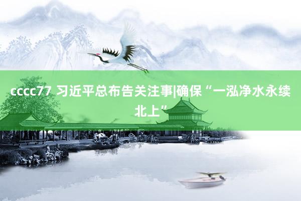 cccc77 习近平总布告关注事|确保“一泓净水永续北上”