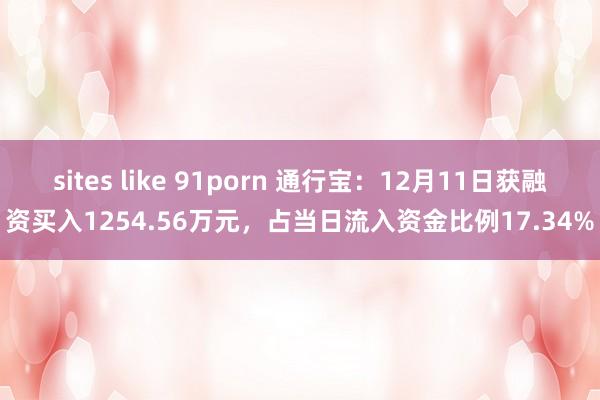 sites like 91porn 通行宝：12月11日获融资买入1254.56万元，占当日流入资金比例17.34%
