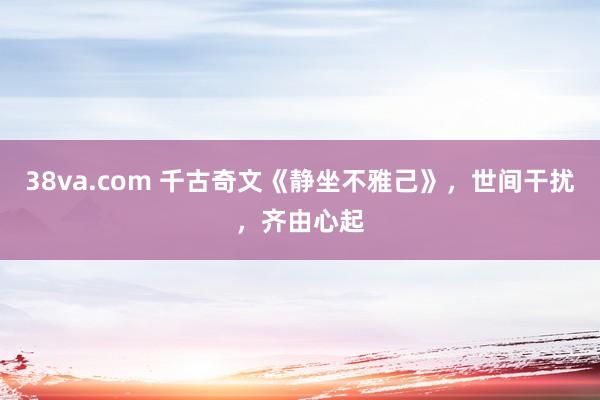 38va.com 千古奇文《静坐不雅己》，世间干扰，齐由心起