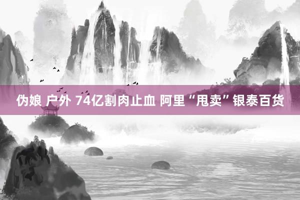 伪娘 户外 74亿割肉止血 阿里“甩卖”银泰百货