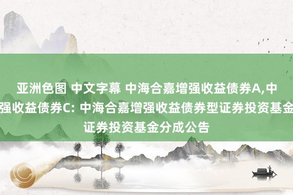 亚洲色图 中文字幕 中海合嘉增强收益债券A,中海合嘉增强收益债券C: 中海合嘉增强收益债券型证券投资基金分成公告