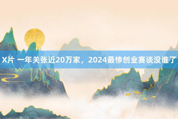 X片 一年关张近20万家，2024最惨创业赛谈没谁了