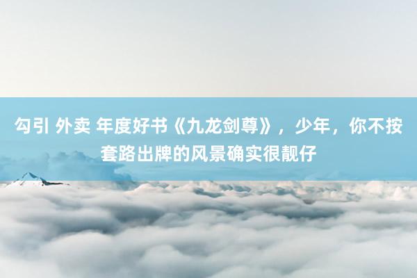 勾引 外卖 年度好书《九龙剑尊》，少年，你不按套路出牌的风景确实很靓仔