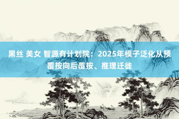 黑丝 美女 智源有计划院：2025年模子泛化从预覆按向后覆按、推理迁徙