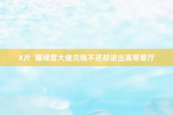 X片  曝绿营大佬欠钱不还却进出高等餐厅