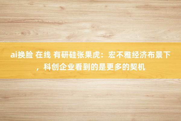 ai换脸 在线 有研硅张果虎：宏不雅经济布景下，科创企业看到的是更多的契机