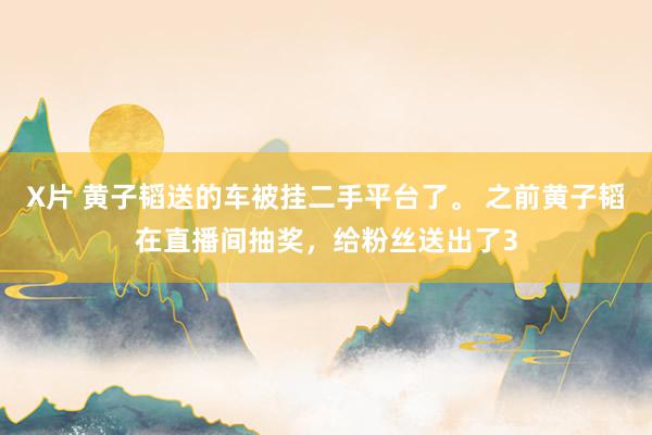 X片 黄子韬送的车被挂二手平台了。 之前黄子韬在直播间抽奖，给粉丝送出了3
