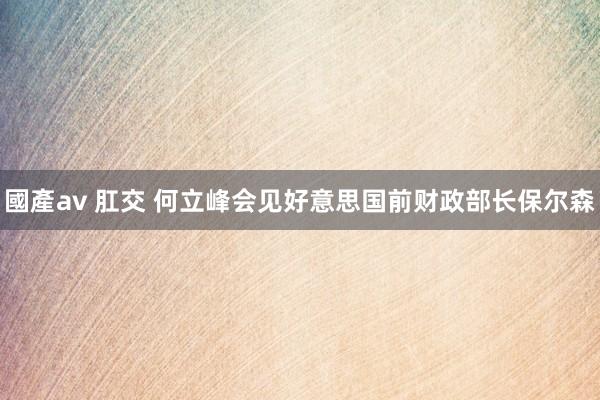 國產av 肛交 何立峰会见好意思国前财政部长保尔森