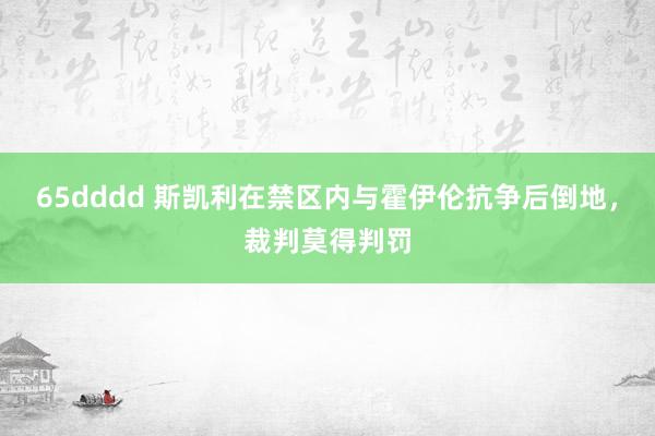 65dddd 斯凯利在禁区内与霍伊伦抗争后倒地，裁判莫得判罚