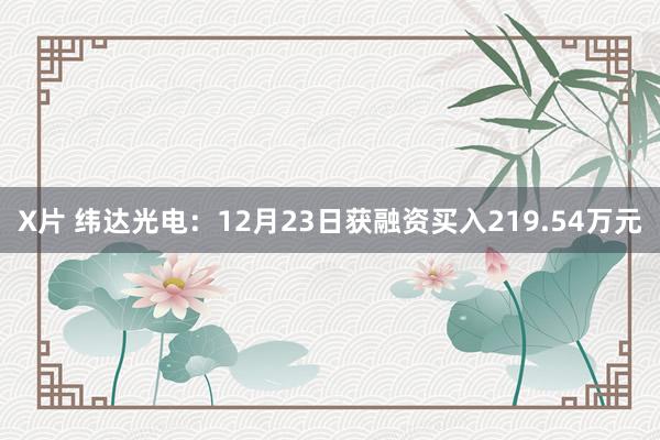X片 纬达光电：12月23日获融资买入219.54万元