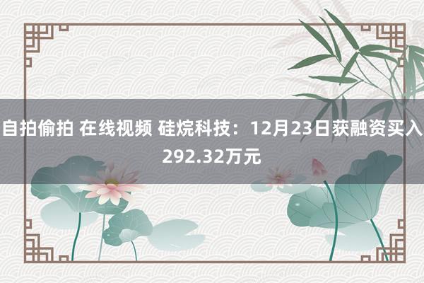 自拍偷拍 在线视频 硅烷科技：12月23日获融资买入292.32万元