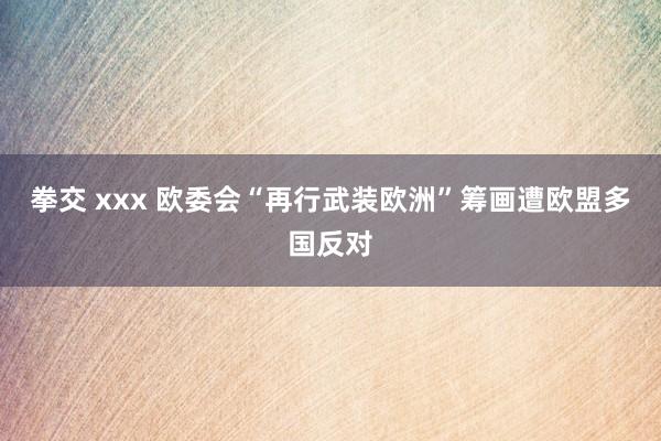 拳交 xxx 欧委会“再行武装欧洲”筹画遭欧盟多国反对
