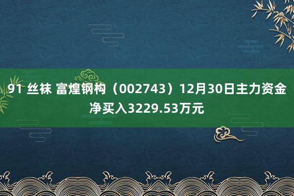 91 丝袜 富煌钢构（002743）12月30日主力资金净买入3229.53万元