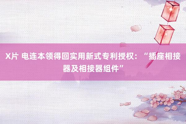 X片 电连本领得回实用新式专利授权：“插座相接器及相接器组件”