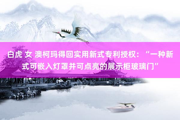 白虎 女 澳柯玛得回实用新式专利授权：“一种新式可嵌入灯罩并可点亮的展示柜玻璃门”