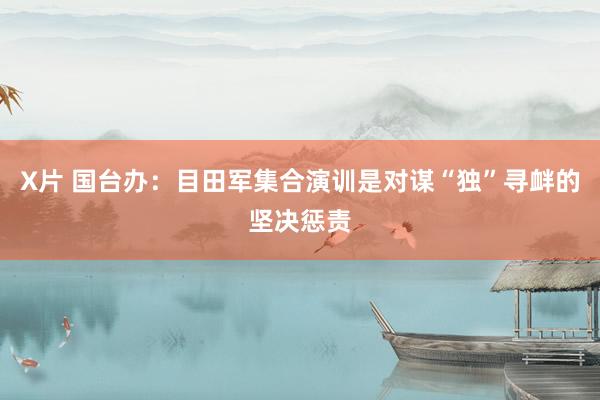 X片 国台办：目田军集合演训是对谋“独”寻衅的坚决惩责