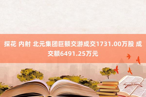 探花 内射 北元集团巨额交游成交1731.00万股 成交额6491.25万元