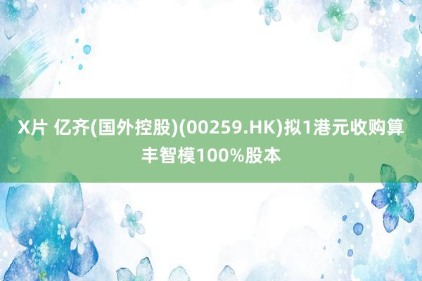 X片 亿齐(国外控股)(00259.HK)拟1港元收购算丰智模100%股本
