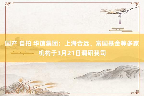 国产 自拍 华谊集团：上海合远、富国基金等多家机构于3月21日调研我司