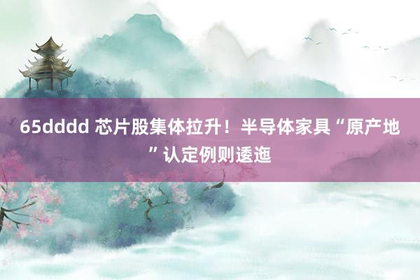 65dddd 芯片股集体拉升！半导体家具“原产地”认定例则逶迤
