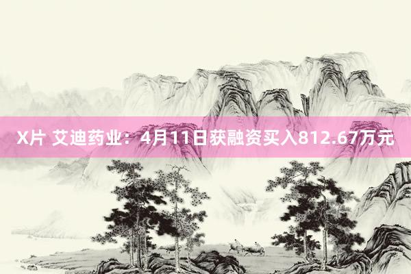 X片 艾迪药业：4月11日获融资买入812.67万元
