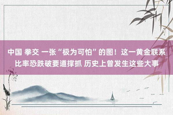 中国 拳交 一张“极为可怕”的图！这一黄金联系比率恐跌破要道撑抓 历史上曾发生这些大事