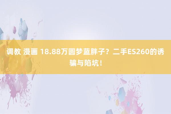 调教 漫画 18.88万圆梦蓝胖子？二手ES260的诱骗与陷坑！