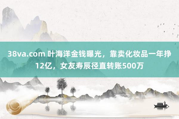 38va.com 叶海洋金钱曝光，靠卖化妆品一年挣12亿，女友寿辰径直转账500万