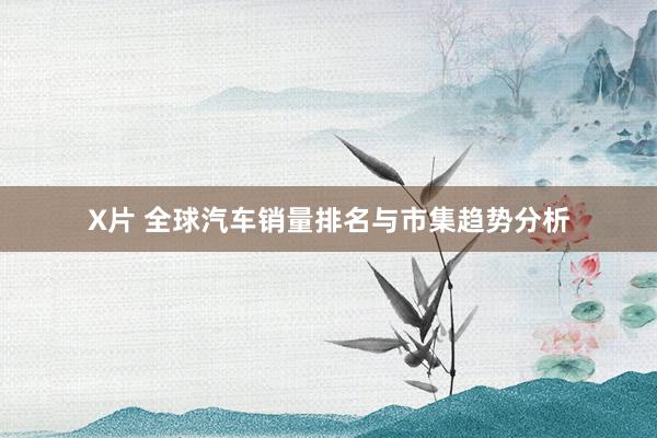 X片 全球汽车销量排名与市集趋势分析