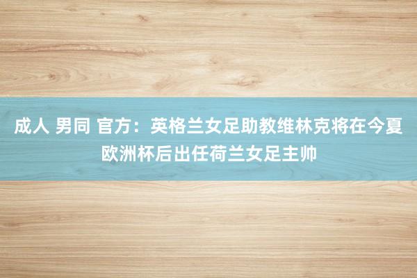 成人 男同 官方：英格兰女足助教维林克将在今夏欧洲杯后出任荷兰女足主帅