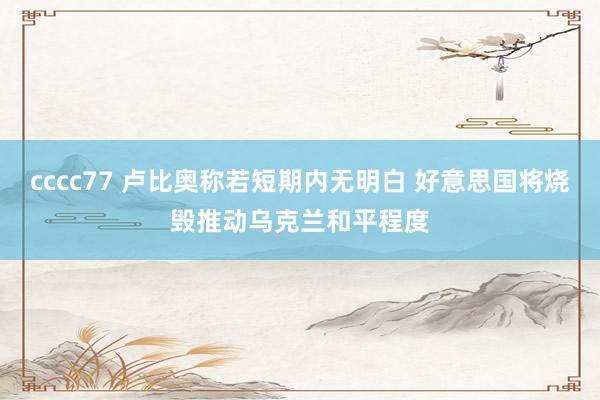 cccc77 卢比奥称若短期内无明白 好意思国将烧毁推动乌克兰和平程度