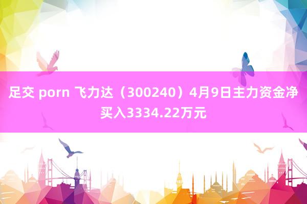 足交 porn 飞力达（300240）4月9日主力资金净买入3334.22万元