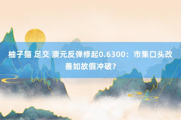 柚子猫 足交 澳元反弹修起0.6300：市集口头改善如故假冲破？