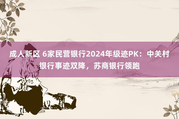 成人新区 6家民营银行2024年级迹PK：中关村银行事迹双降，苏商银行领跑