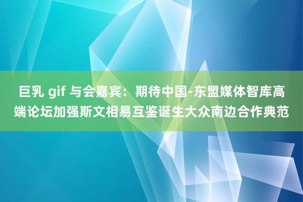 巨乳 gif 与会嘉宾：期待中国-东盟媒体智库高端论坛加强斯文相易互鉴　诞生大众南边合作典范