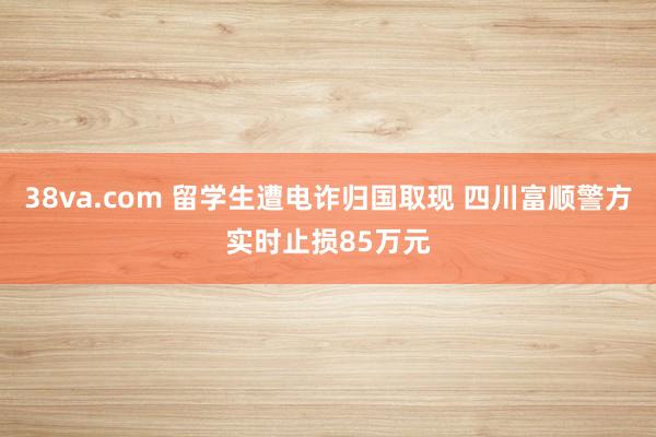 38va.com 留学生遭电诈归国取现 四川富顺警方实时止损85万元